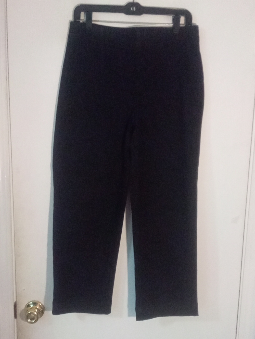 Dg2 By Diane Gilman Black Straight Crop Pants Sz 10 New NWOT Stretch Waistband